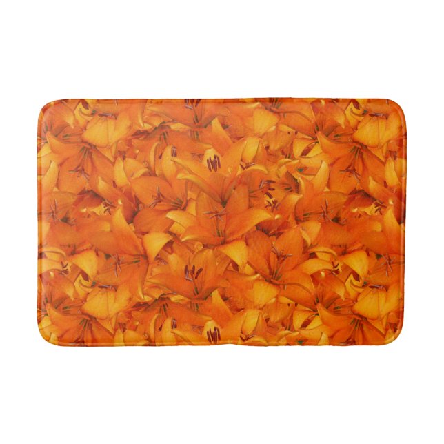 Tapis De Bain Lis oranges de jardin de photo de fleur (Devant)