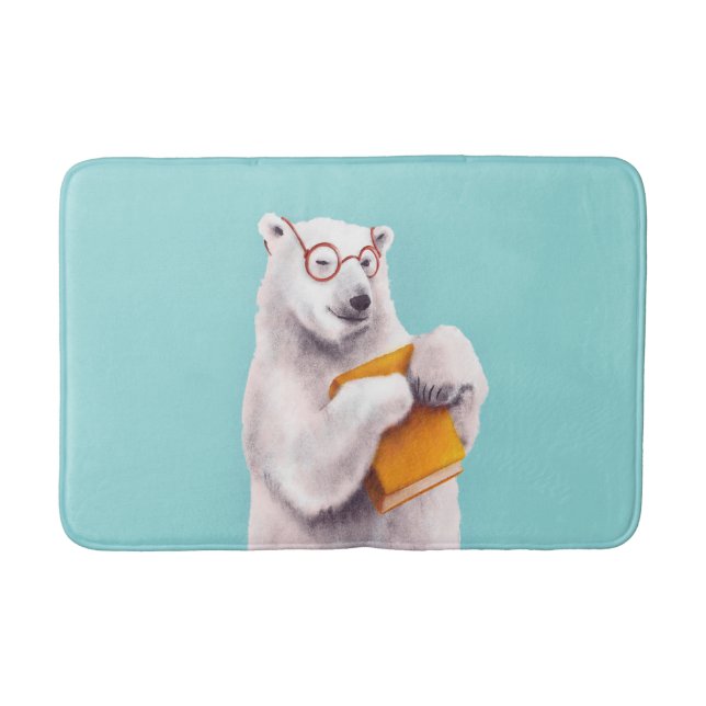 Tapis De Bain Livre d'ours polaire Lover Nerdy (Devant)