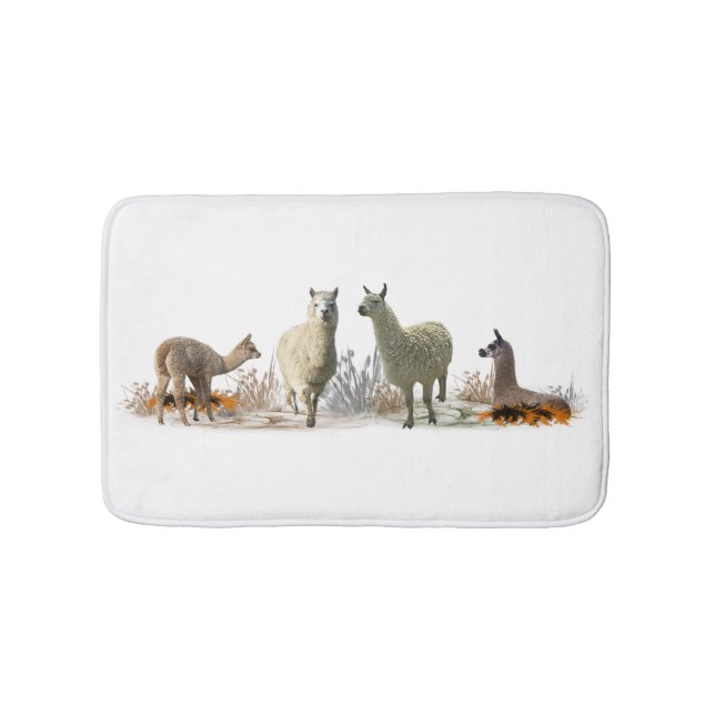 Tapis de bain Llama Meadow (choisir la couleur) (Devant)
