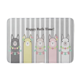 Tapis De Bain Llamas Colorées Mignonnes Rétro