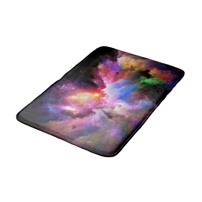 Tapis De Bain L'oeuvre Cloud de SlipperyJoe abstraite surre vibr (Angle)