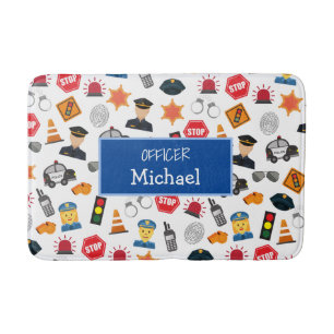 Tapis De Bain L'officier de police de Little Boy's Motif Bath Ma