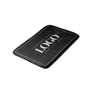 Tapis De Bain Logo d'entreprise personnalisé minimaliste noir bl