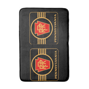 Tapis De Bain Logo du chemin de fer de Pennsylvanie, noir et or