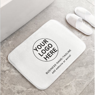 Tapis De Bain Logo et texte noir et blanc promotionnels pour ent