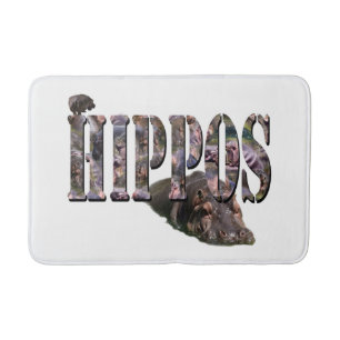 Tapis De Bain Logo Hippo Avec Hippopotame,
