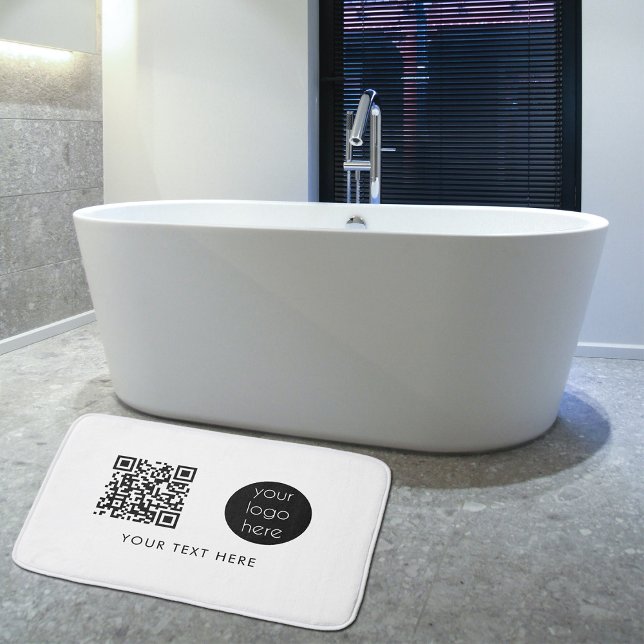 Tapis De Bain Logo professionnel QR Code et texte (Créateur téléchargé)