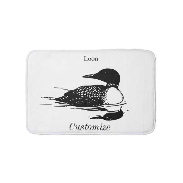 Tapis De Bain Loon Swimming Bird Art Thunder_Cove (Devant)