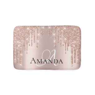 Tapis De Bain L'or rose d'égouttements rougissent le rose nomm