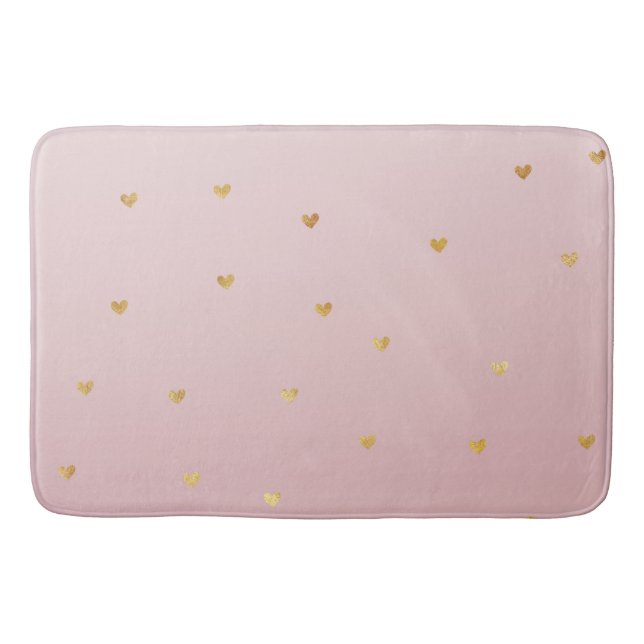 Tapis De Bain L'or rougissent les coeurs roses d'Ombre (Devant)