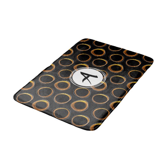 Tapis De Bain Lot Éclipsez Mid-Century Modern Black et Gold (Angle)