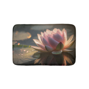 Tapis De Bain Lotus rose dans le chauve-souris léger le matin