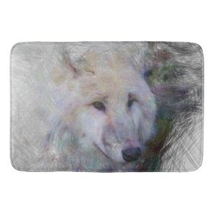 Tapis De Bain loup animal artistique
