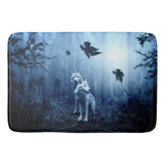 Tapis De Bain Loups dans la forêt à l'aube