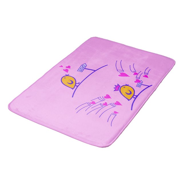 Tapis De Bain LOVE ECHO - Comic Birds Tweetlercools 3 (Angle)