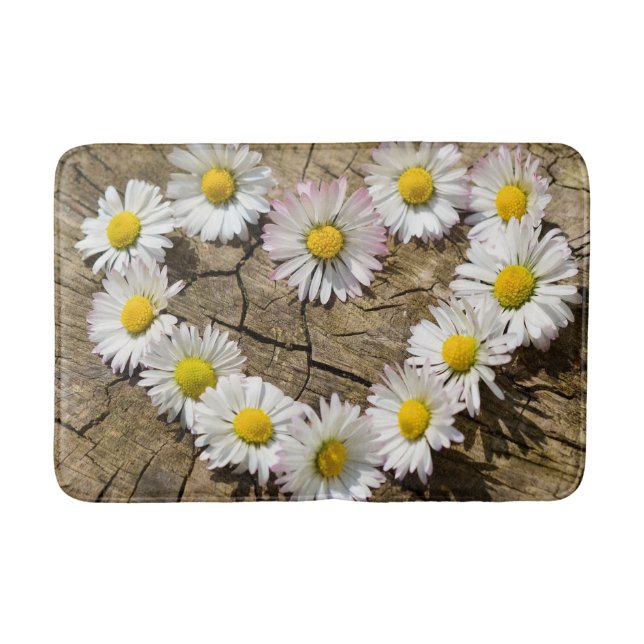 Tapis De Bain Love Heart Daisies Bain Mat (Devant)