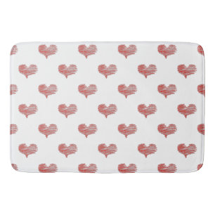 Tapis De Bain Love Valentine's Day Red Heart Sketch