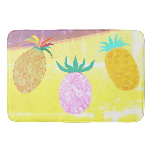 Tapis De Bain Luau Tiki Ananas d'été (Devant)