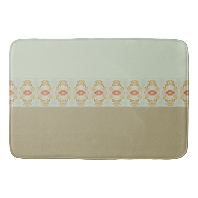 Tapis De Bain Lumière Turquoise Et Taupe (Devant)