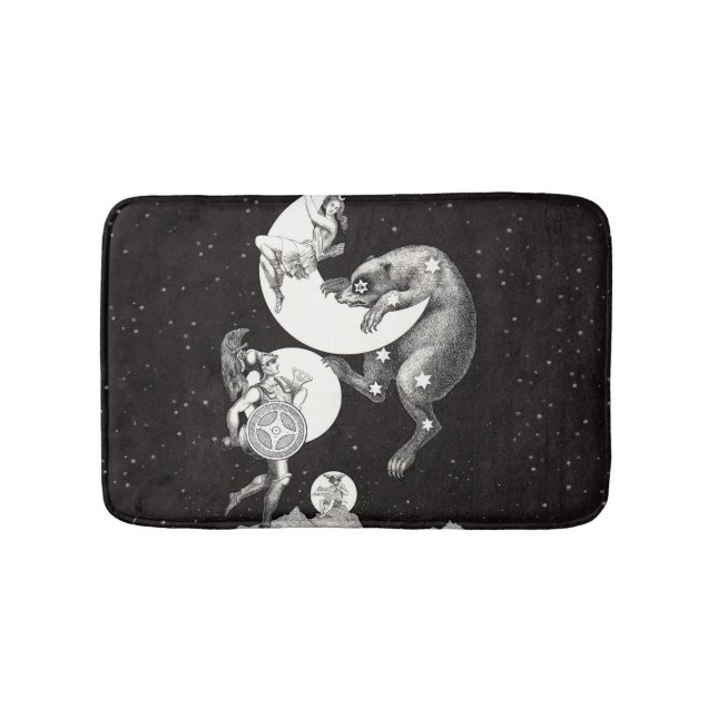 Tapis De Bain Lune céleste ciel Univers Dieu Nuit Illustration (Devant)