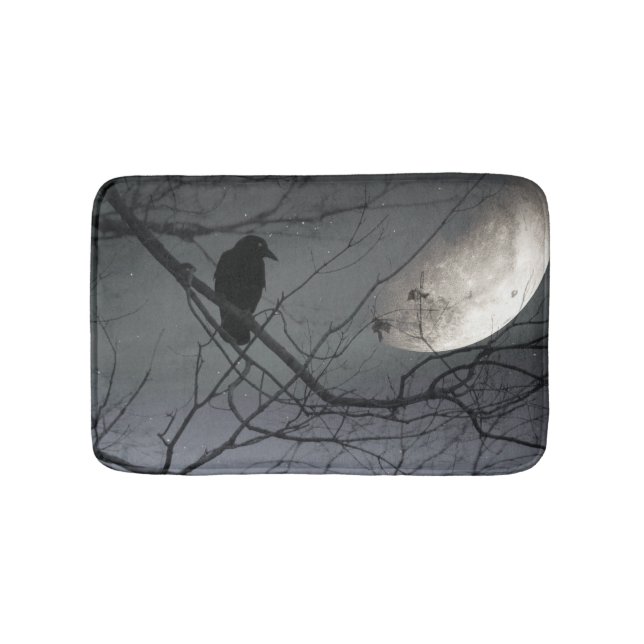 Tapis De Bain Lune Céleste Et Corbeau (Devant)