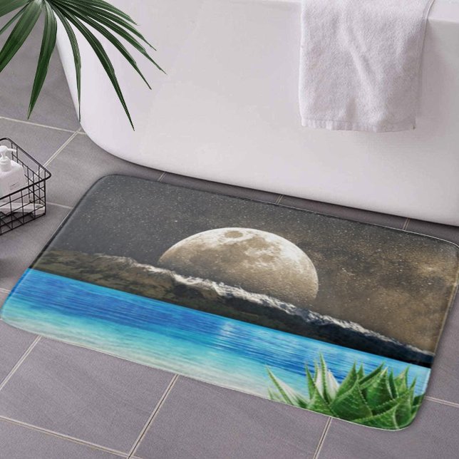 Tapis De Bain Lune Et Plage (Moon And Beach Bath Mat by Looly Elzayat
)