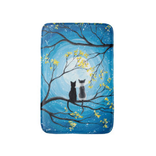 Tapis De Bain Lune Whimsical avec chats