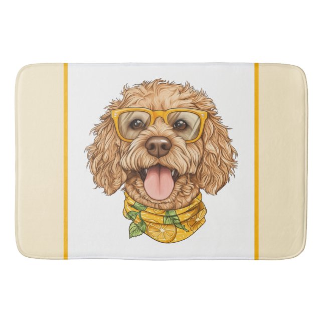Tapis De Bain Lunettes de soleil pour chien Goldendoodle mignon  (Devant)