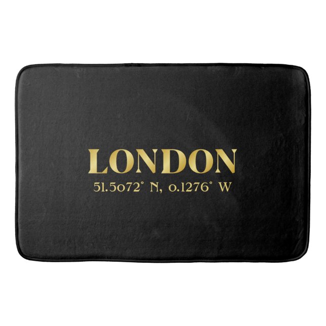 Tapis De Bain Lux Gold London Latitude & Longitude (Devant)