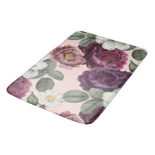 Tapis De Bain Luxe élégant Florals Rose violet