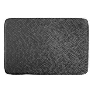 Tapis de bain luxueux en faux cuir noir