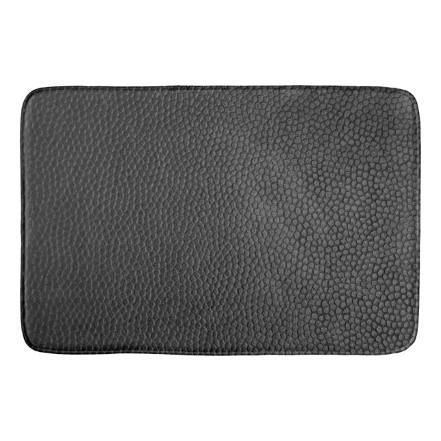 Tapis de bain luxueux en faux cuir noir (Devant)
