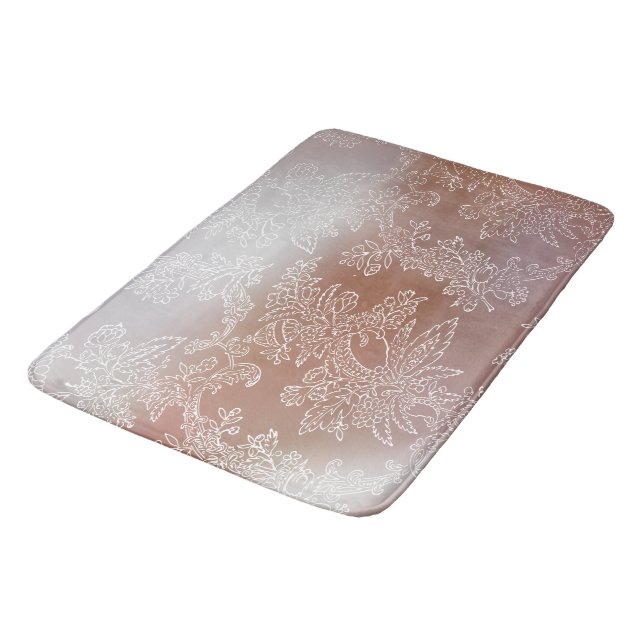 Tapis De Bain Luxueux Rose Gold et Lace Bath Mat (Angle)
