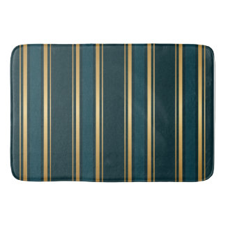 Tapis De Bain Luxury Blue Green Gold Stripe Gift Wrap Pattern