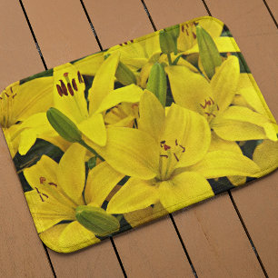 Tapis De Bain Lys Asiatiques Jaunes Floral