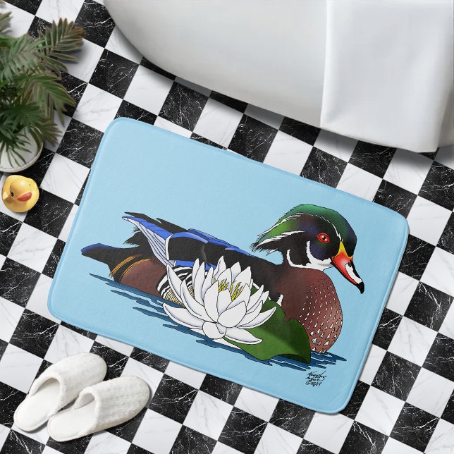 Tapis De Bain Lys d'eau de canard de bois (Créateur téléchargé)