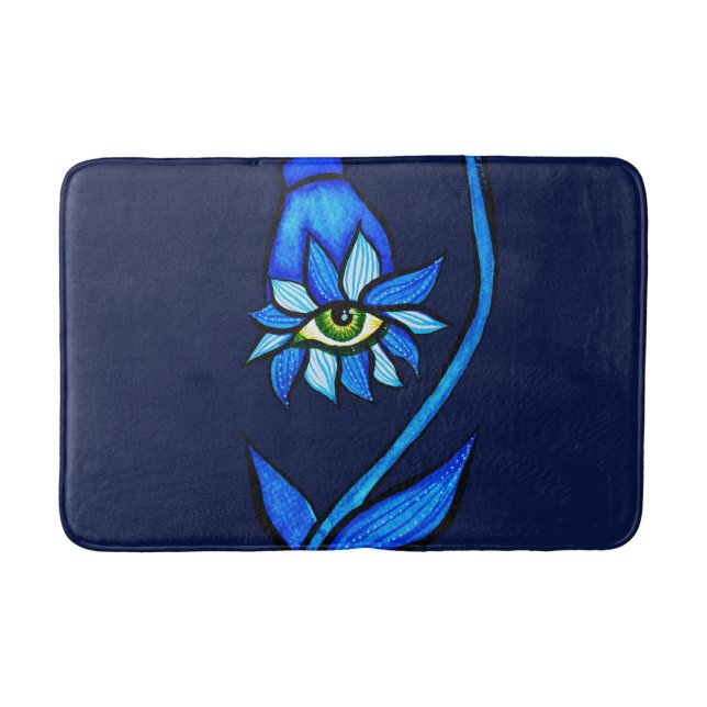Tapis De Bain Macabre Witchy Fleur oeil Déplaisant Éffrayant ble (Devant)