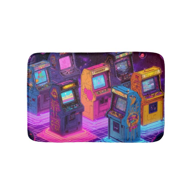 Tapis De Bain Machines de jeux vidéo rétro (Devant)