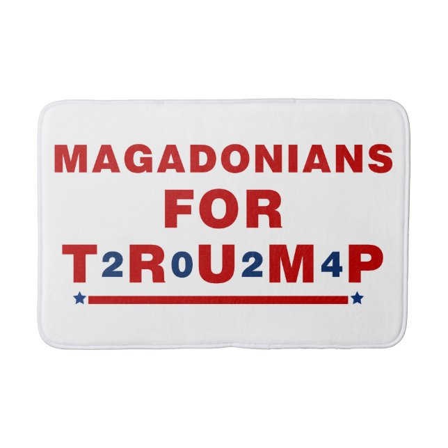 Tapis De Bain Magadoniens pour Trump 2024 Red Blue Star (Devant)