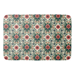 Tapis De Bain Magie des fleurs boho - dans des nuances de vert e