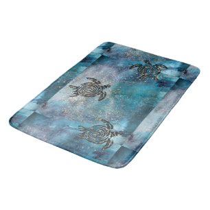 Tapis De Bain Magique Tortue de mer Glittery Bleu
