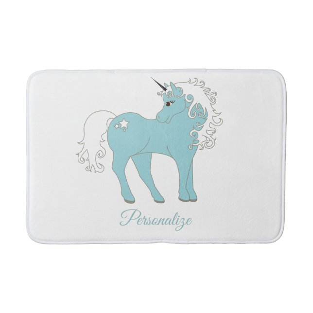Tapis De Bain Magique Unicorne mignonne & adorable avec étoile (Devant)