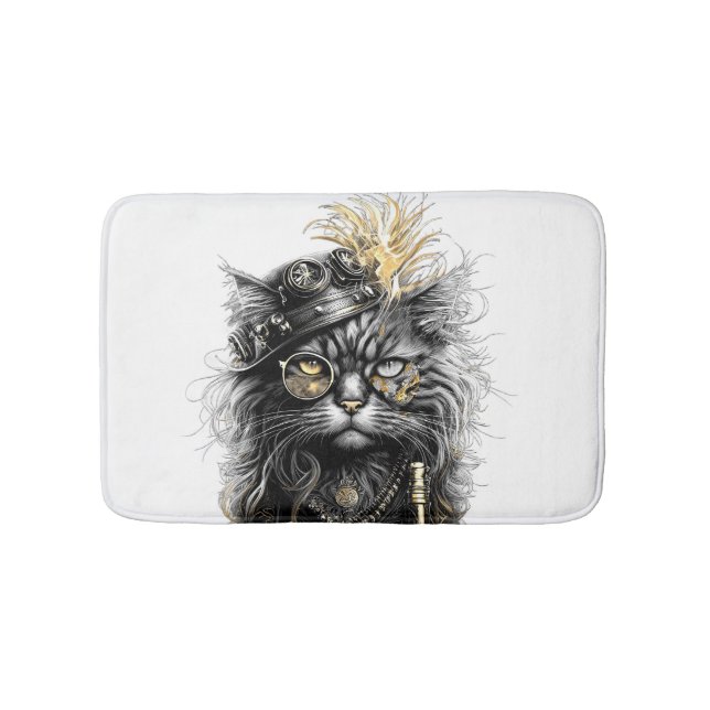 Tapis De Bain Magnifique chat Steampunk  (Devant)