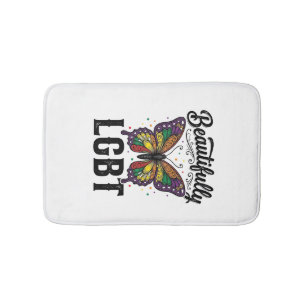 Tapis De Bain Magnifique Chemise LGBT Papillon Vintage Fierté_1