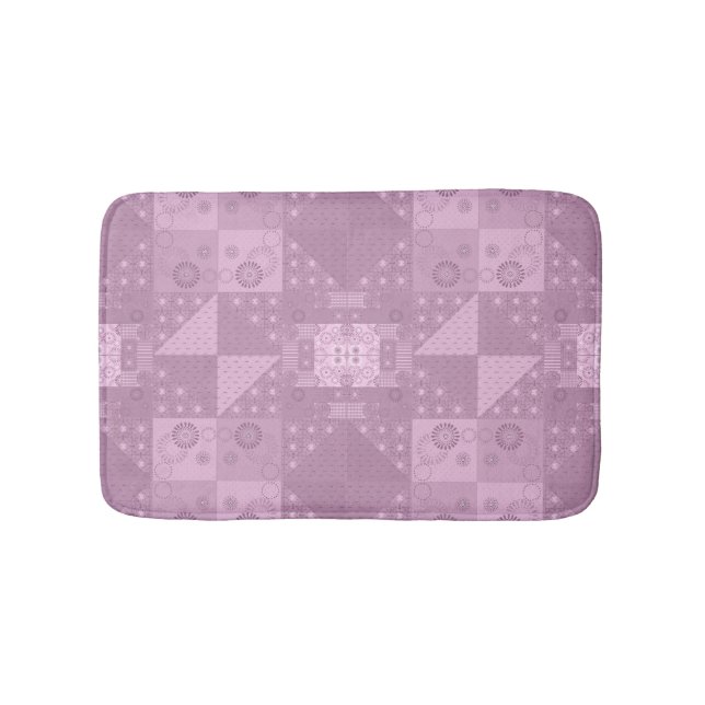 Tapis De Bain magnifique patchwork lilas traditionnel (Devant)