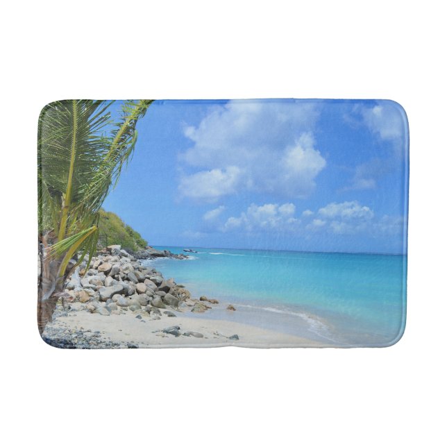 Tapis De Bain Magnifique plage tropicale turquoise (Devant)