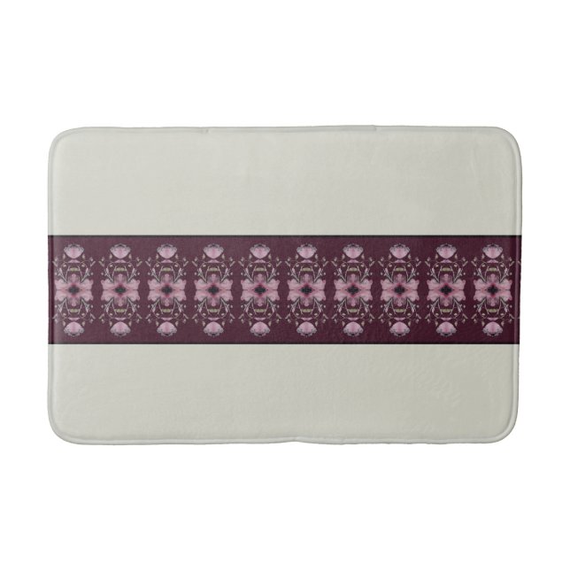 Tapis De Bain Magnifique Plum violet avec gris clair et rose (Devant)