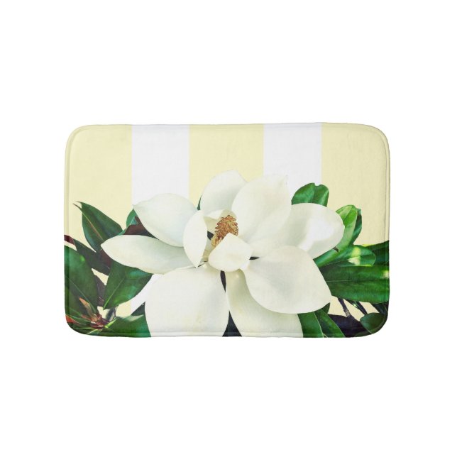 Tapis De Bain Magnolia Bloom | Jaune et blanc triés (Devant)