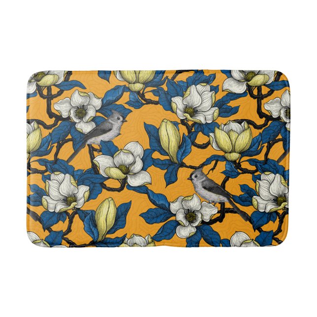 Tapis De Bain Magnolia en floraison et oiseau de tireur 3 (Devant)