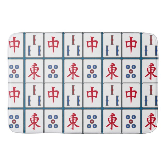 Tapis De Bain Mahjong Jeu Titres Design (Devant)